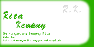 rita kempny business card